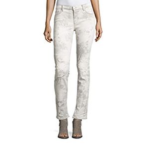J Brand Fame White & Grey Ripped Jeans